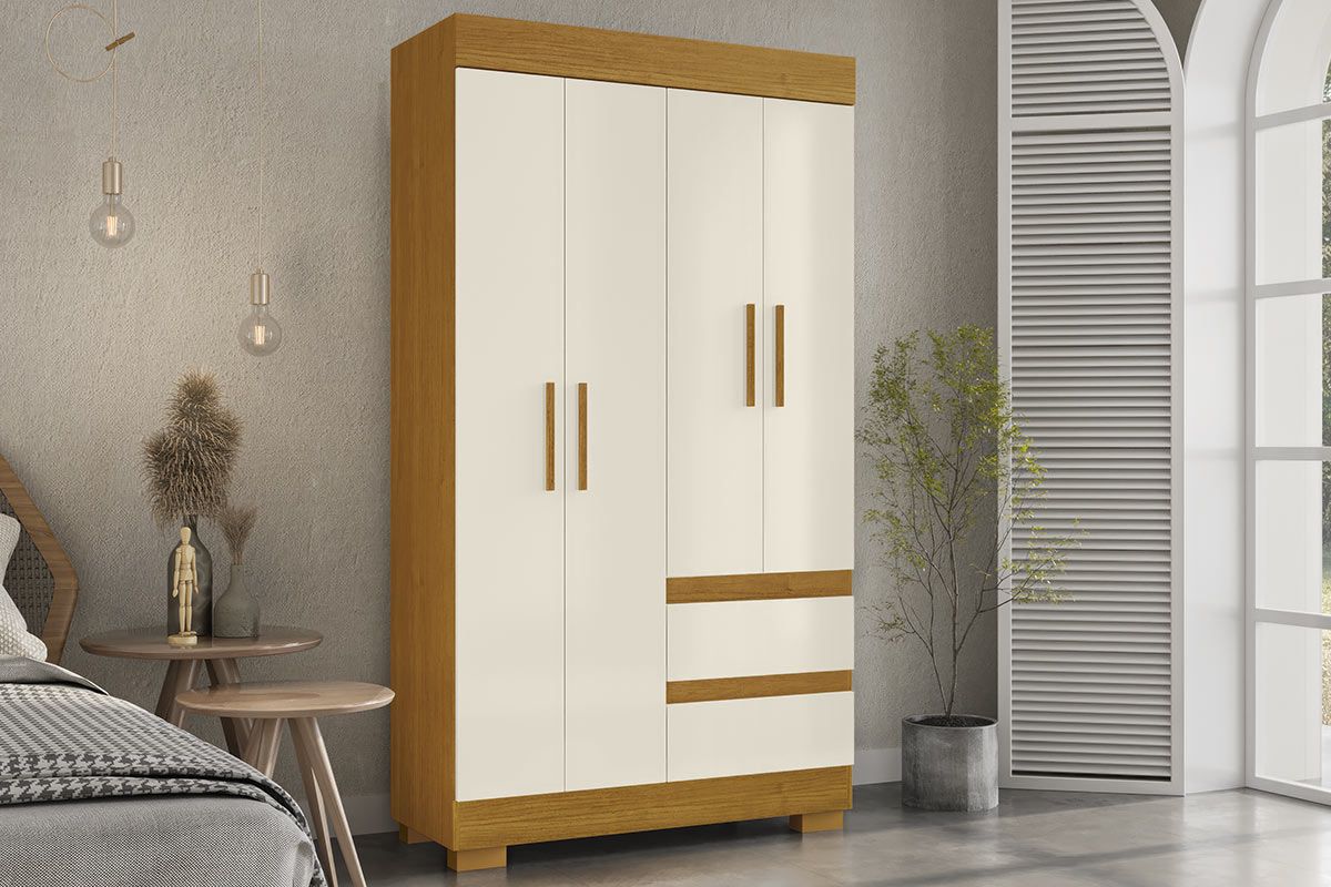 Guarda Roupa Solteiro 4 Portas e 2 Gavs Maya Plus ACP