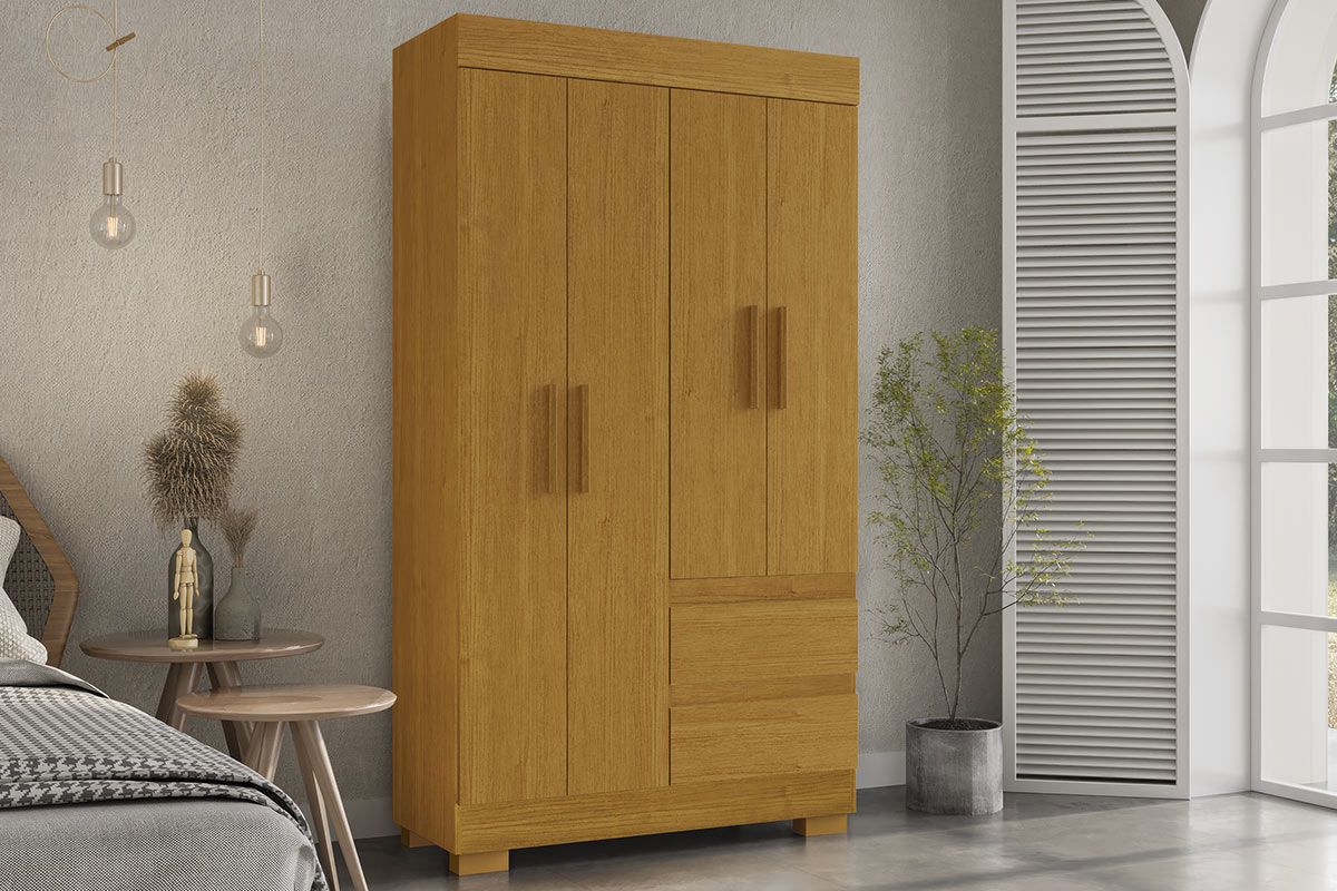 Guarda Roupa Solteiro 4 Portas e 2 Gavs Maya Plus ACP