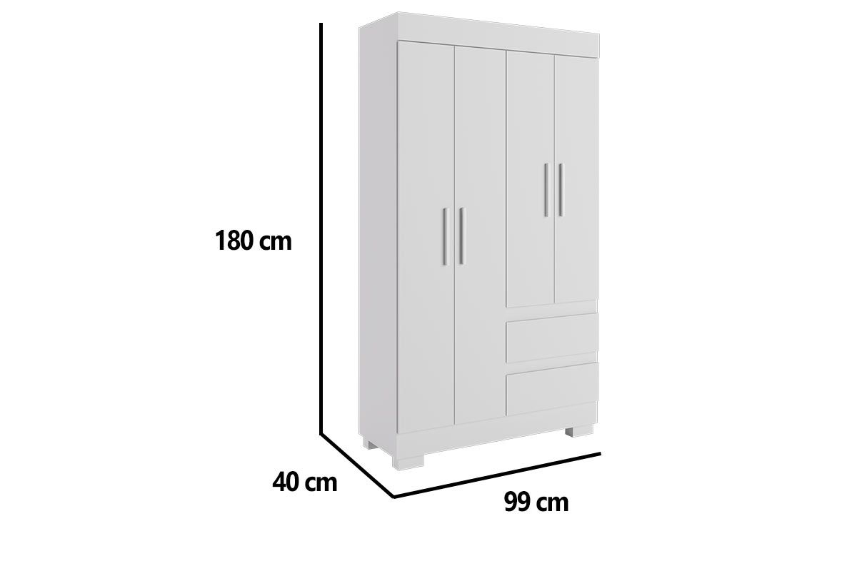 Guarda Roupa Solteiro 4 Portas e 2 Gavs Maya Plus ACP Guarda Roupa Solteiro 4 Portas e 2 Gavs Maya Plus ACP