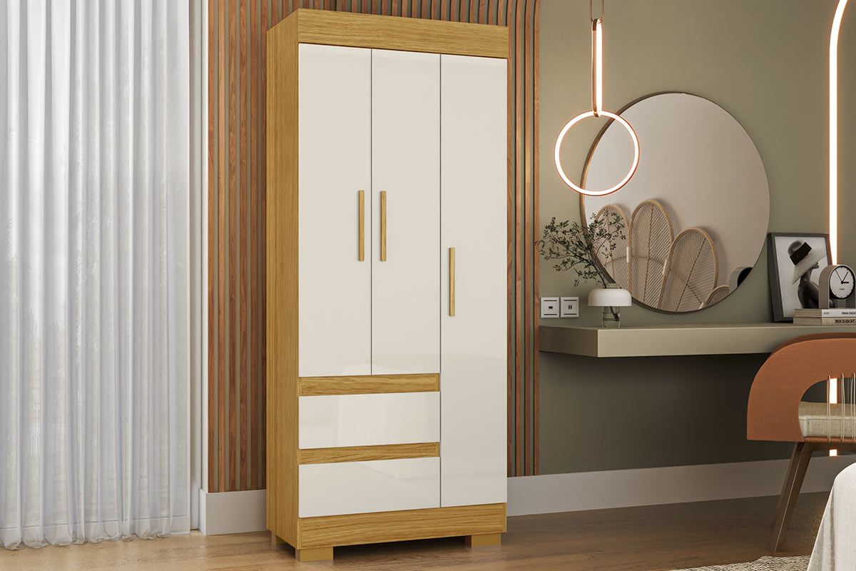 Guarda Roupa Solteiro 3 Portas e 2Gavs Maya Plus ACP