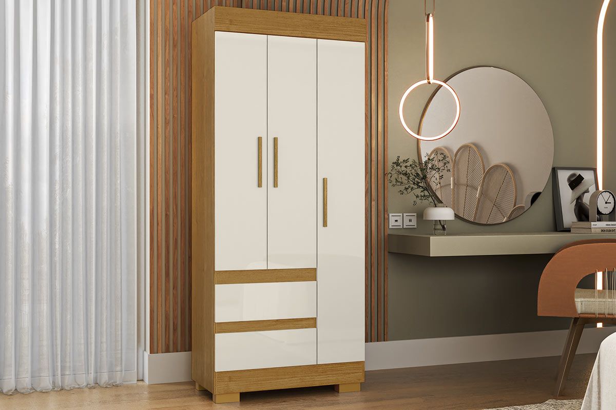 Guarda Roupa Solteiro 3 Portas e 2Gavs Maya Plus ACP