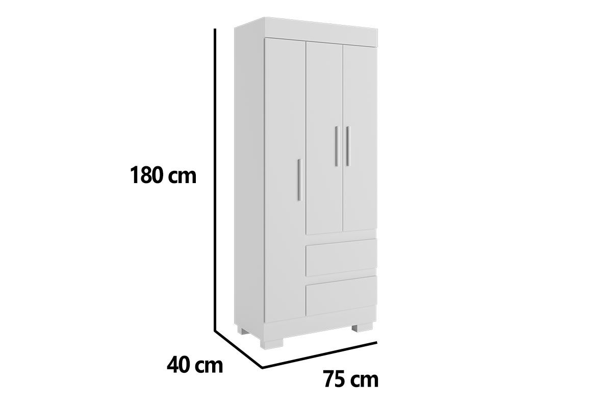 Guarda Roupa Solteiro 3 Portas e 2Gavs Maya Plus ACP Guarda Roupa Solteiro 3 Portas e 2Gavs Maya Plus ACP