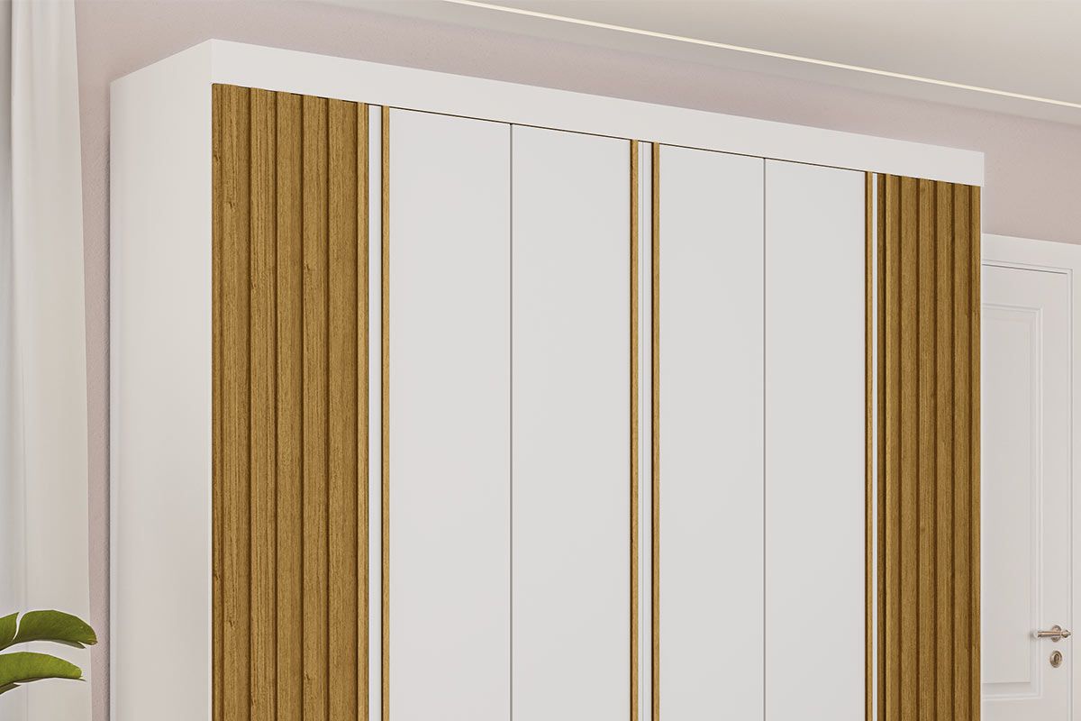 Guarda Roupa Casal 6 Portas (2 Ripadas) e 6 Gavetas Eliza ACP