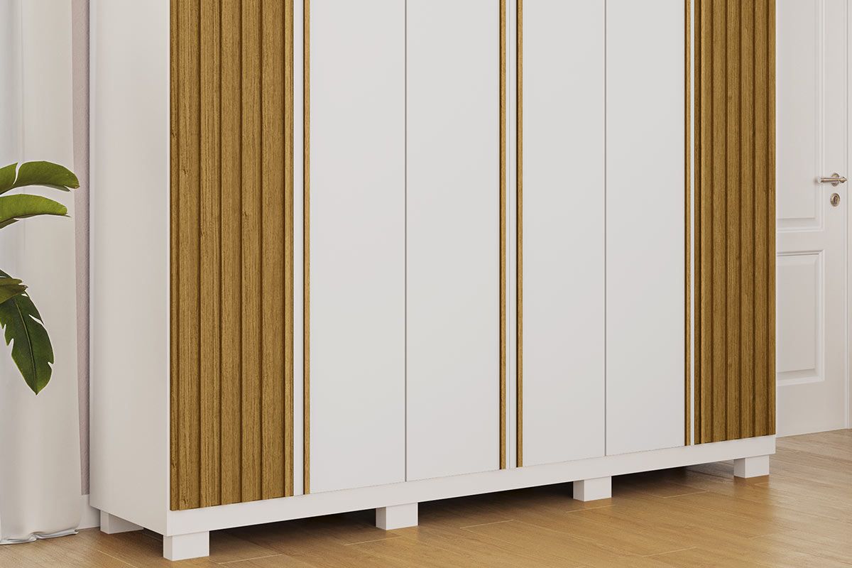 Guarda Roupa Casal 6 Portas (2 Ripadas) e 6 Gavetas Eliza ACP