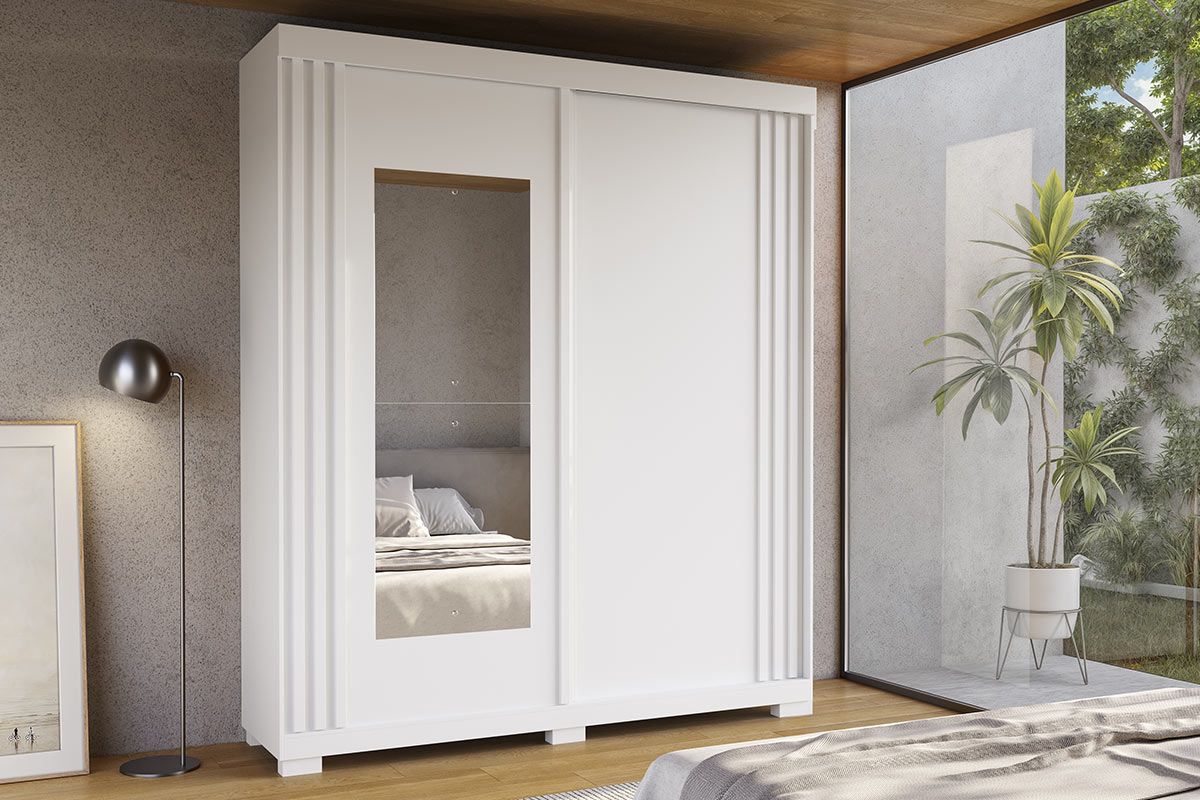 Guarda Roupa Solteiro 2 Portas (1 c/Espelho) e 3 Gavetas Athena ACP
