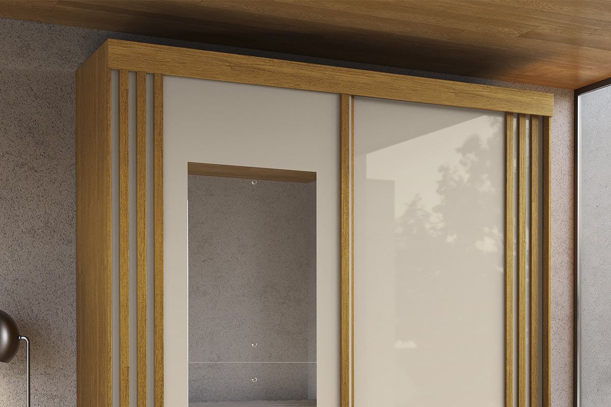 Guarda Roupa Solteiro 2 Portas (1 c/Espelho) e 3 Gavetas Athena ACP