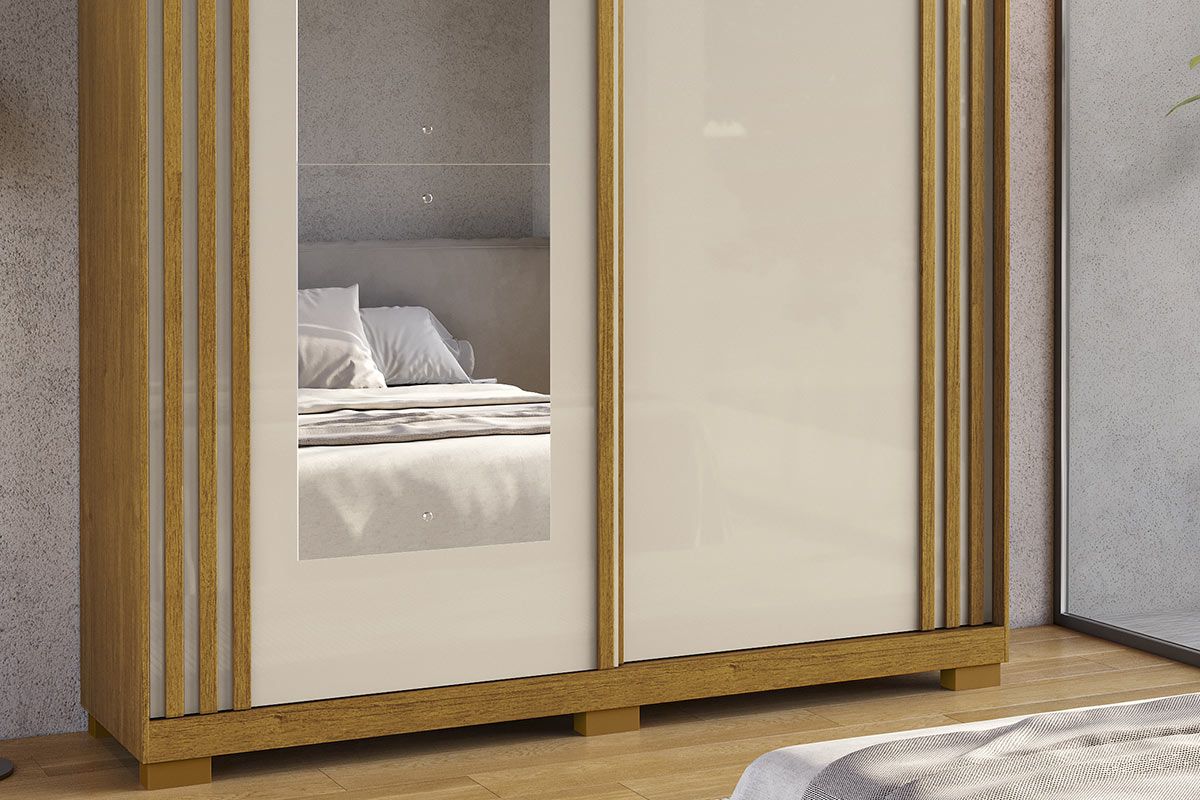 Guarda Roupa Solteiro 2 Portas (1 c/Espelho) e 3 Gavetas Athena ACP