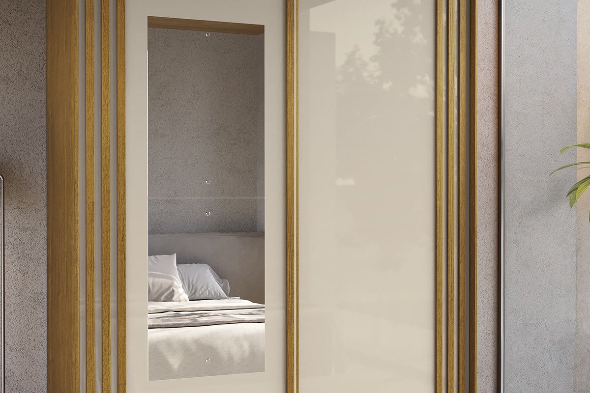 Guarda Roupa Solteiro 2 Portas (1 c/Espelho) e 3 Gavetas Athena ACP