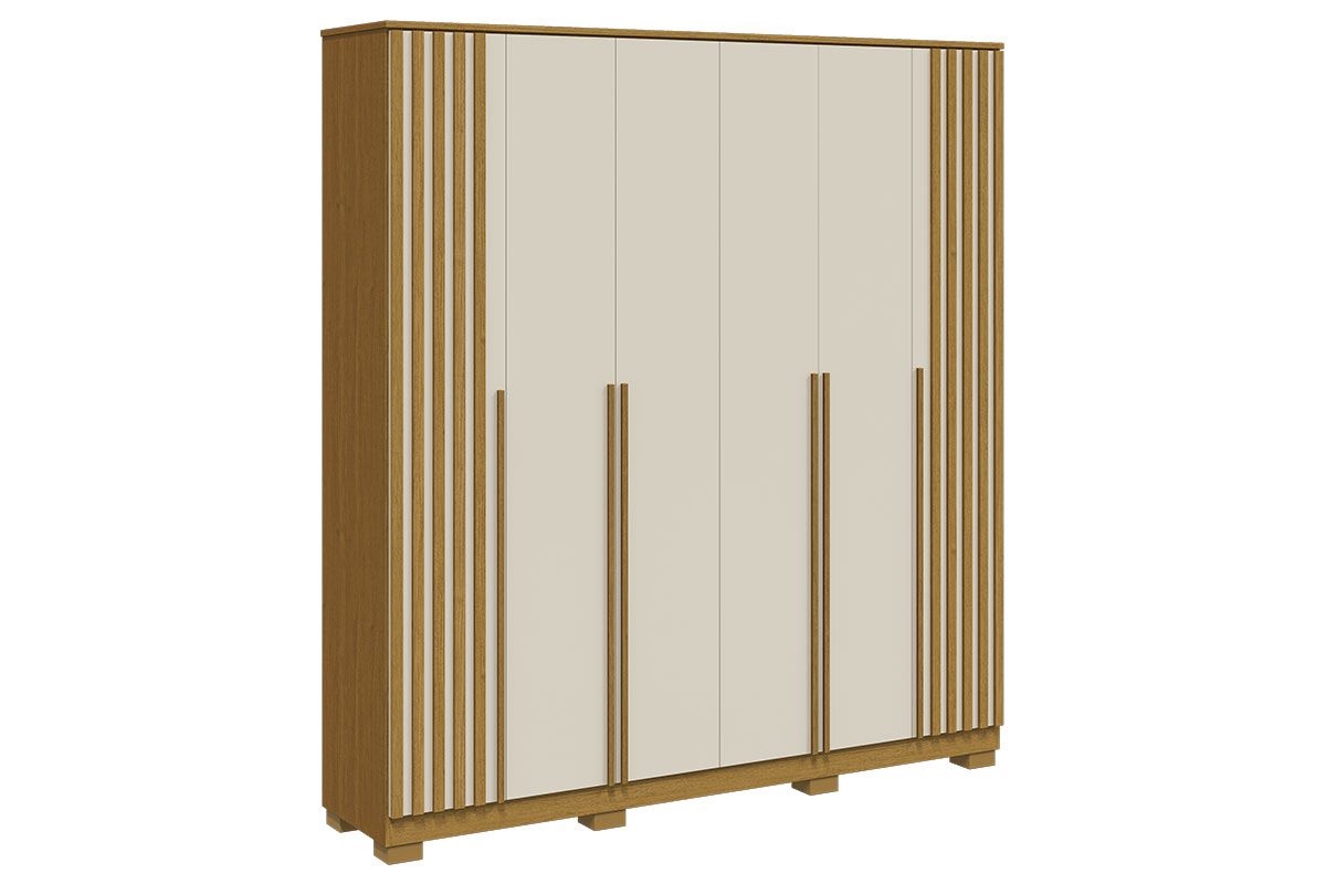 Guarda Roupa Casal 6 Portas (2 Ripadas) e 4 Gavetas Jamile ACP Guarda Roupa Casal 6 Portas (2 Ripadas) e 4 Gavetas Jamile ACP