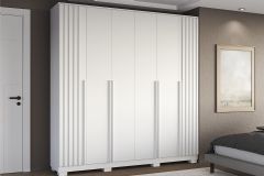 Guarda Roupa Casal 6 Portas (2 Ripadas) e 4 Gavetas Jamile ACP