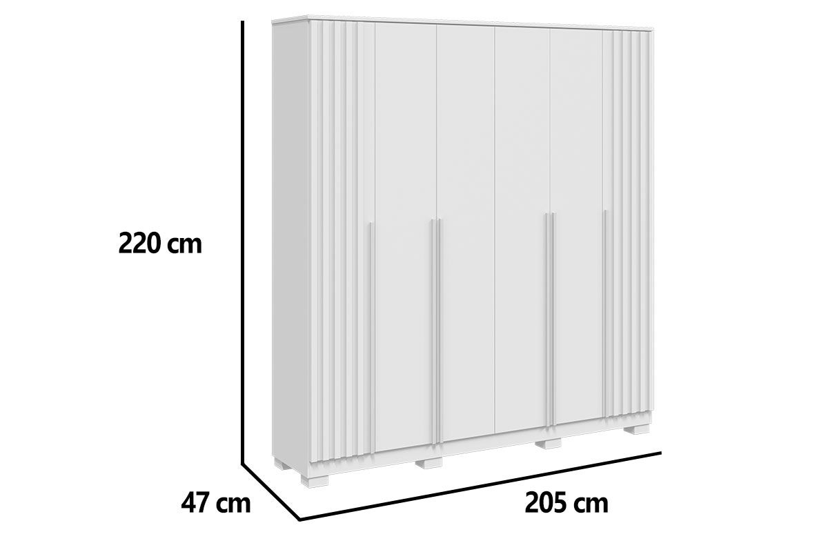 Guarda Roupa Casal 6 Portas (2 Ripadas) e 4 Gavetas Jamile ACP Guarda Roupa Casal 6 Portas (2 Ripadas) e 4 Gavetas Jamile ACP