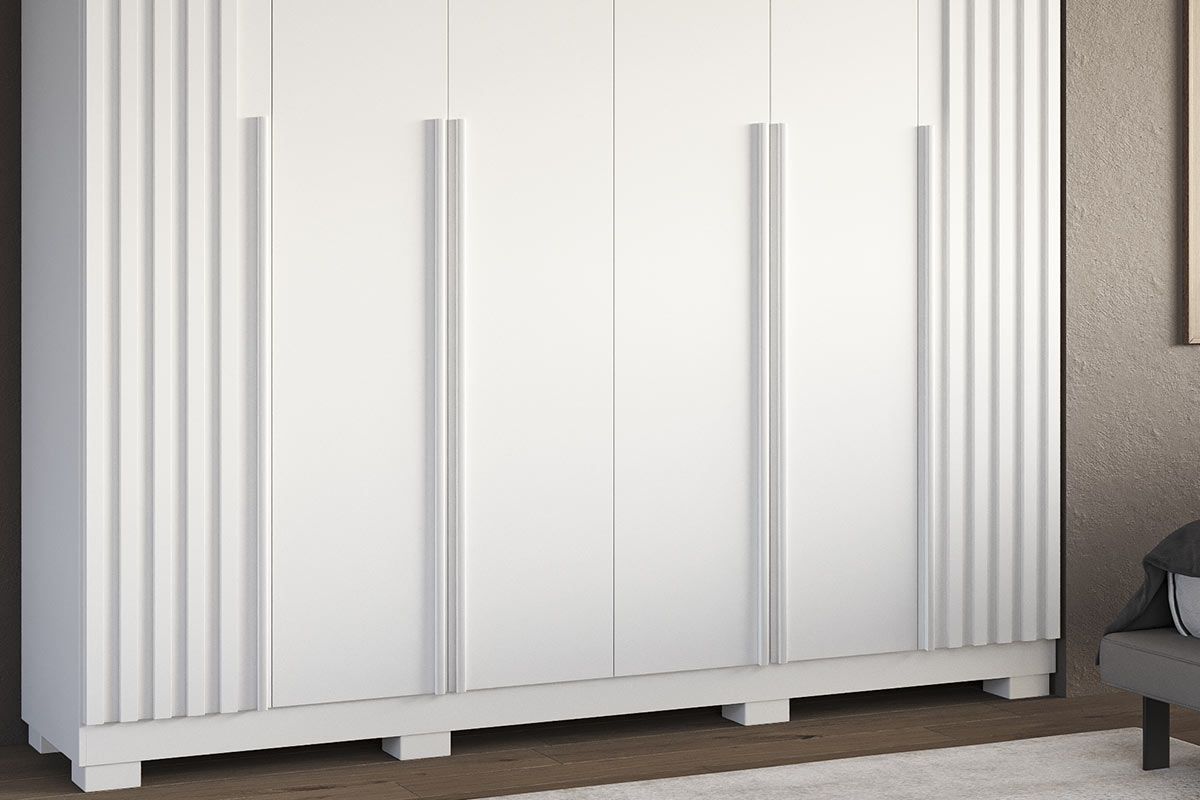 Guarda Roupa Casal 6 Portas (2 Ripadas) e 4 Gavetas Jamile ACP Guarda Roupa Casal 6 Portas (2 Ripadas) e 4 Gavetas Jamile ACP