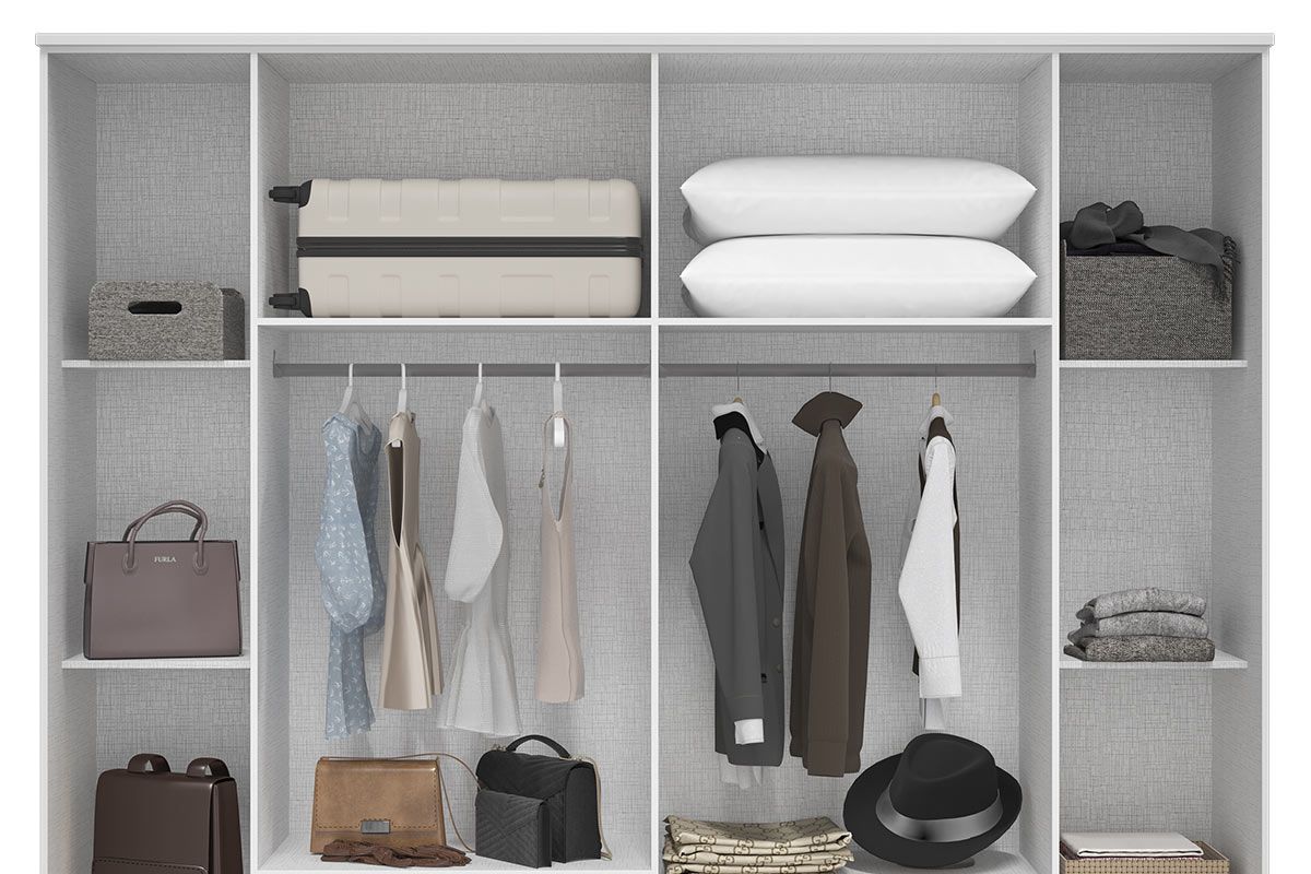 Guarda Roupa Casal 6 Portas (2 Ripadas) e 4 Gavetas Jamile ACP Guarda Roupa Casal 6 Portas (2 Ripadas) e 4 Gavetas Jamile ACP