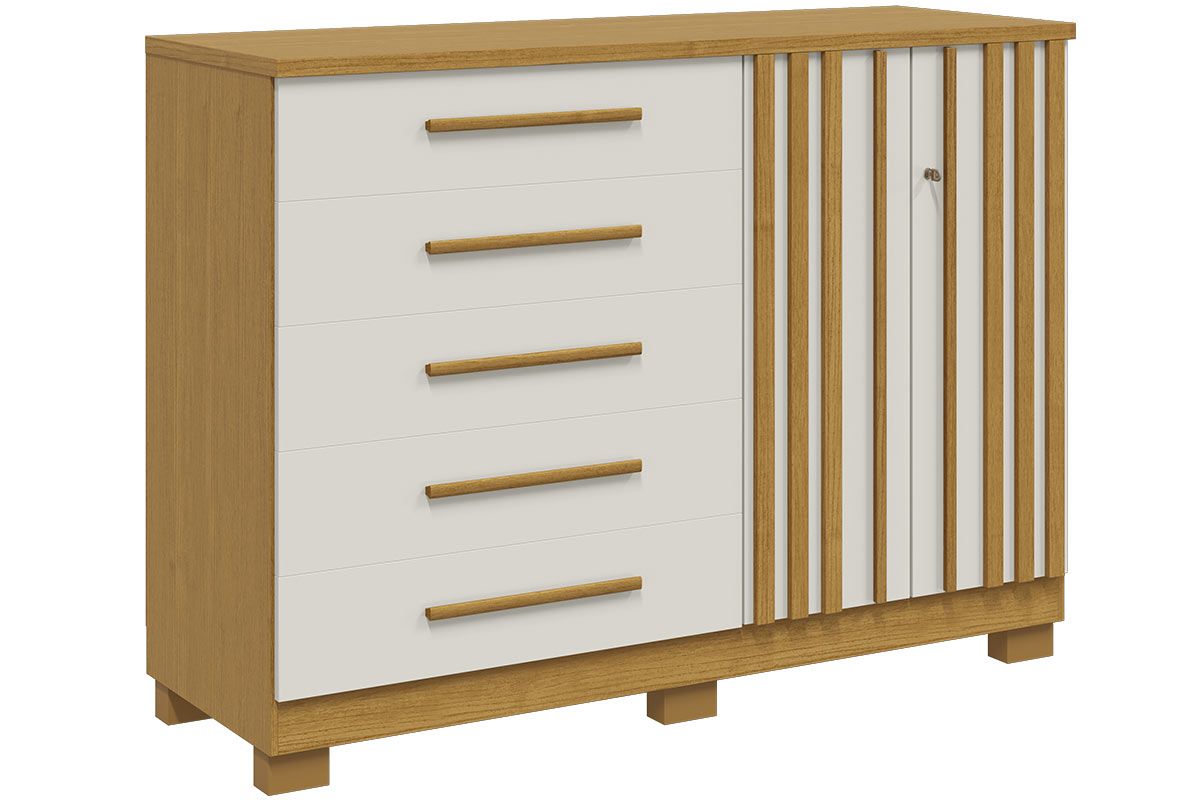 Cômoda Bella c/2 Portas e 5 Gavetas ACP Cômoda Bella c/2 Portas e 5 Gavetas ACP