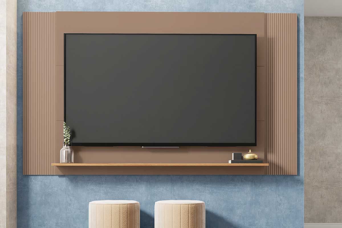 Painel Home p/ TV até 65 Pol Modrian Extensível c/Prateleira 136 à 180cm Caemmun