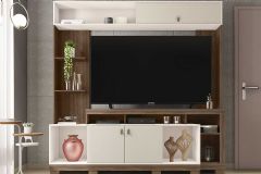 Home p/ TV até 65 Pol Sinfonia c/3 Portas e 7 Nichos 200x203cm Caemmun