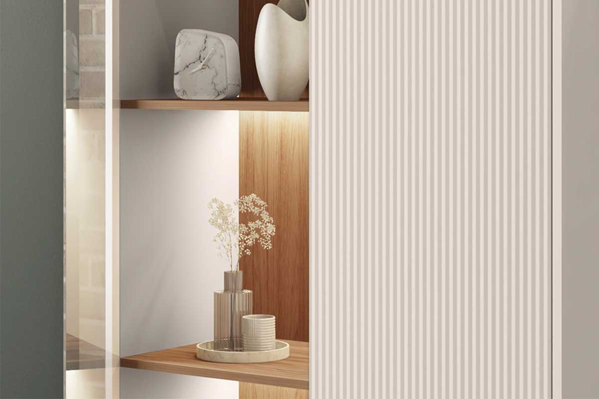 Rack Bancada p/ TV até 45 Pol Mondrian 1.36 c/1 Porta e 2 Nichos 136cm Caemmun