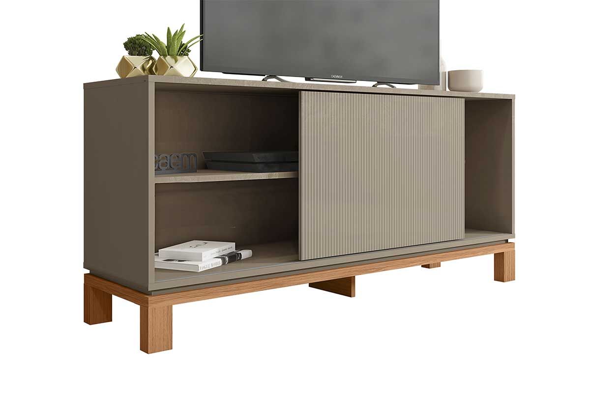 Rack Bancada p/ TV até 45 Pol Mondrian 1.36 c/1 Porta e 2 Nichos 136cm Caemmun