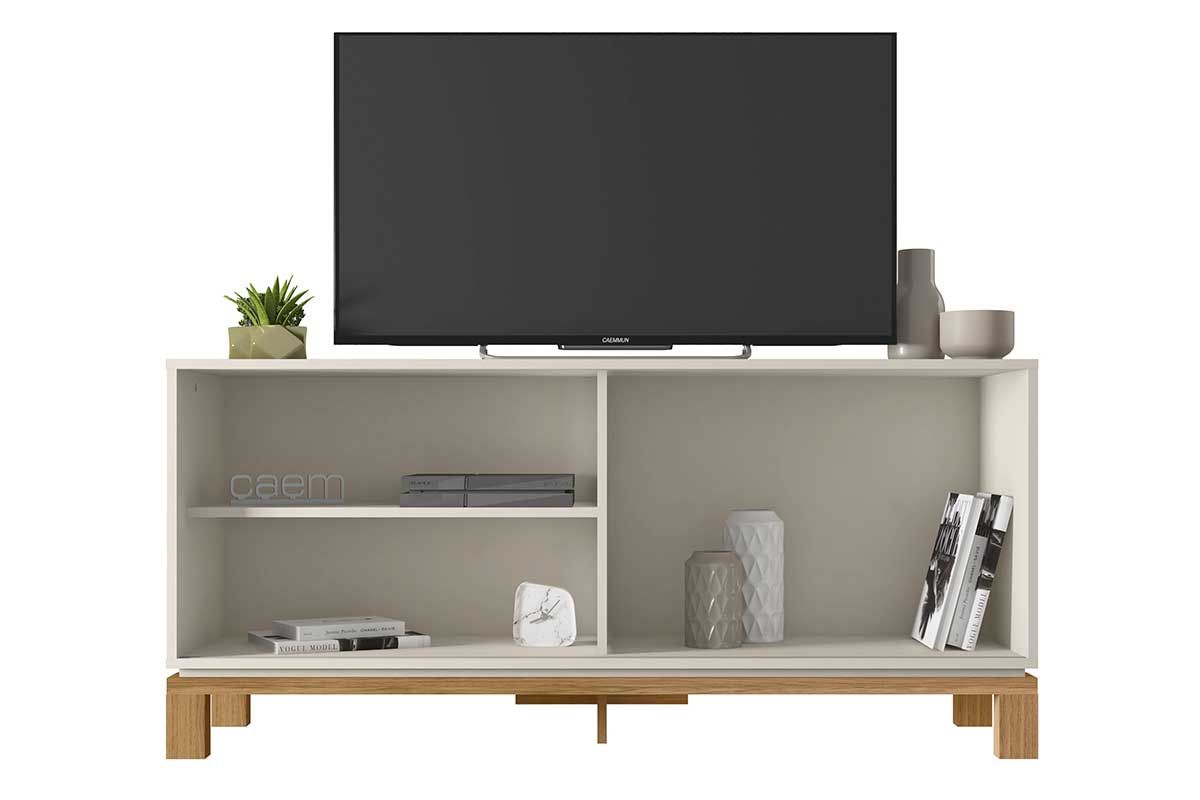 Rack Bancada p/ TV até 45 Pol Mondrian 1.36 c/1 Porta e 2 Nichos 136cm Caemmun