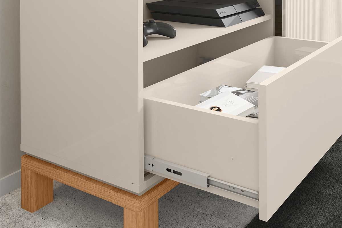 Rack Bancada p/ TV até 55 Pol Mondrian 1.5 c/1 Porta e 1 Gaveta 150cm Caemmun