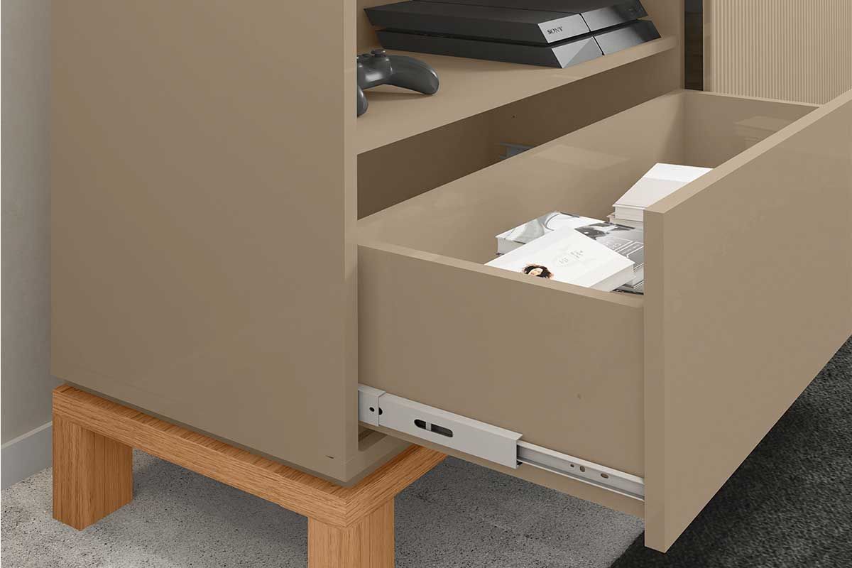 Rack Bancada p/ TV até 55 Pol Mondrian 1.5 c/1 Porta e 1 Gaveta 150cm Caemmun