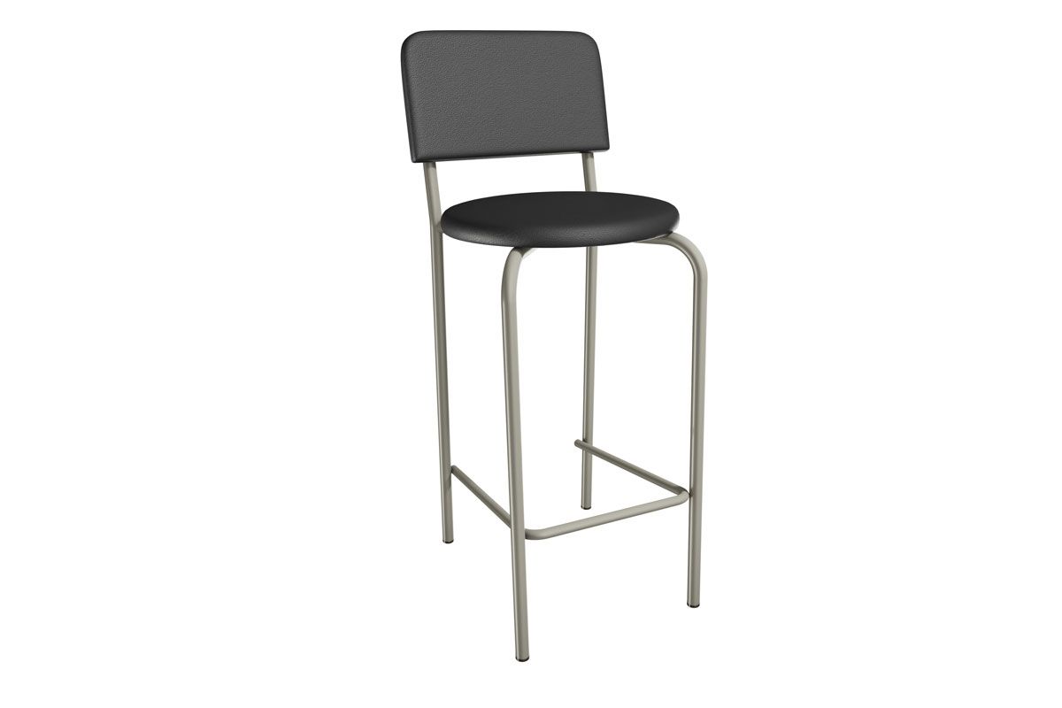Banqueta Sala de Jantar Capri 1B715NK Aço 1 Un KappesbergNiquel/Corano Preto