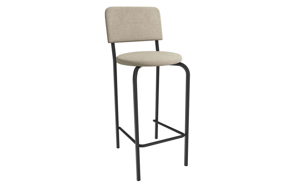 Banqueta Sala de Jantar Capri 1B715PRF Aço 1 Un KappesbergPreto/Linho Bege Fendi Banqueta Sala de Jantar Capri 1B715PRF Aço 1 Un KappesbergPreto/Linho Bege Fendi
