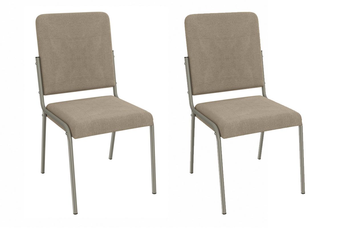 Cadeira Jantar Genebra 2C129NK Aço Kit 2 Un KappesbergNiquel/Linho Bege Fendi Cadeira Jantar Genebra 2C129NK Aço Kit 2 Un KappesbergNiquel/Linho Bege Fendi