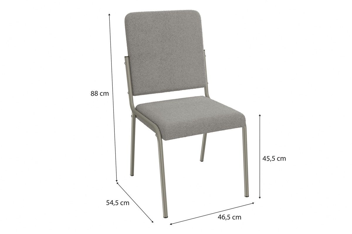 Cadeira Jantar Genebra 2C129NK Aço Kit 2 Un Kappesberg Cadeira Jantar Genebra 2C129NK Aço Kit 2 Un Kappesberg