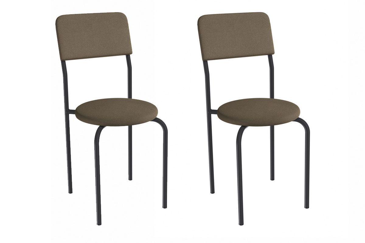 Cadeira Jantar Mali 2C136PRF Aço Kit 2 Un KappesbergPreto/Suede Cappuccino Cadeira Jantar Mali 2C136PRF Aço Kit 2 Un KappesbergPreto/Suede Cappuccino