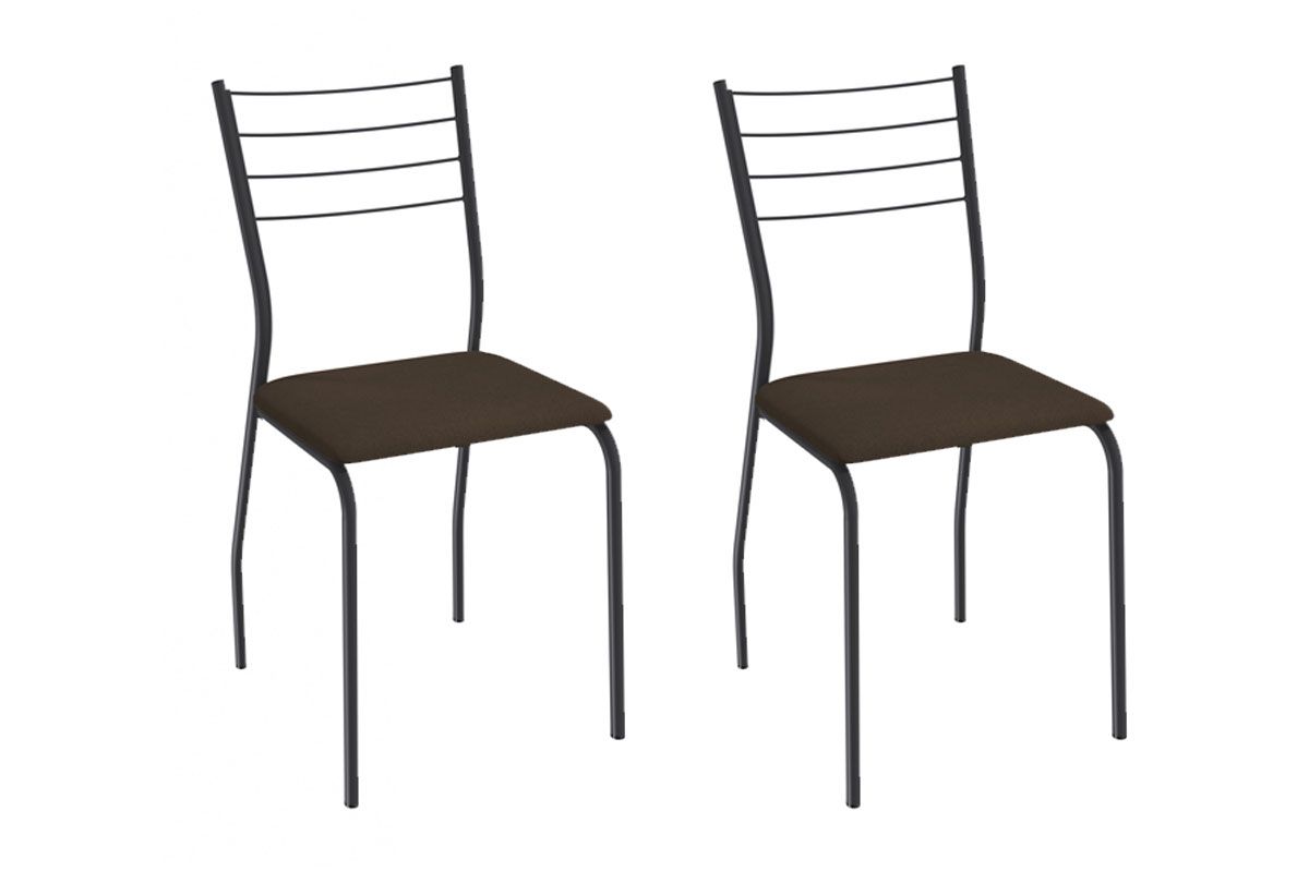 Cadeira Jantar Malta 2C140PRF Aço Kit 2 Un KappesbergPreto/Suede Cappuccino Cadeira Jantar Malta 2C140PRF Aço Kit 2 Un KappesbergPreto/Suede Cappuccino