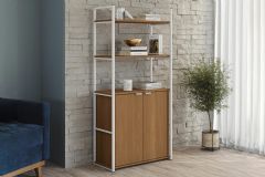 Estante Livreiro de Escritório Industrial Alta LI041 c/2 Portas 72cm Kappesberg
