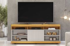 Rack Bancada p/ TV até 60 Pol Dili 160x67cm DJ Móveis - Cedro/Bali