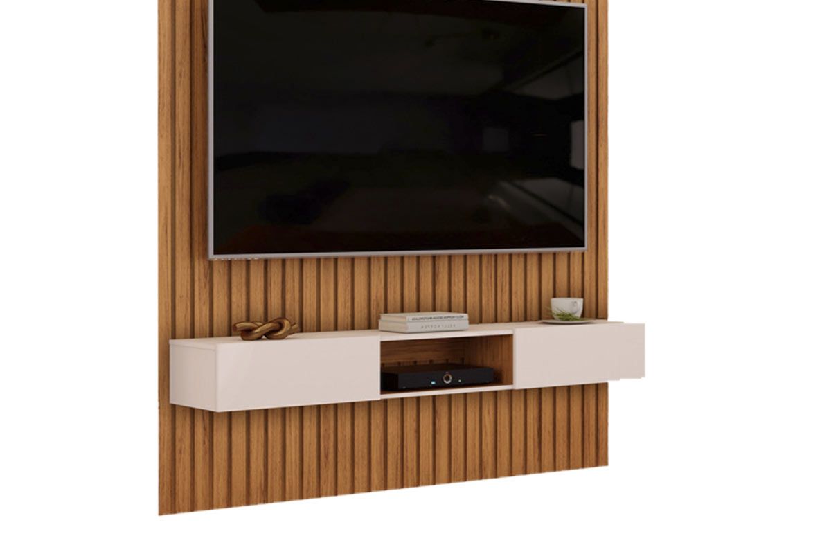 Rack Bancada c/Painel p/ TV Trento 183x240cm - DJ Móveis Rack Bancada c/Painel p/ TV Trento 183x240cm - DJ Móveis