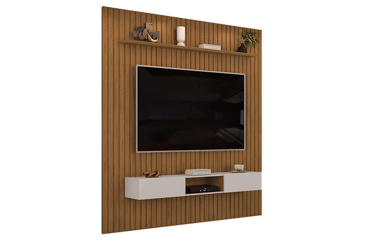 Rack Bancada c/Painel p/ TV Trento 230x240cm - DJ Móveis Rack Bancada c/Painel p/ TV Trento 230x240cm - DJ Móveis