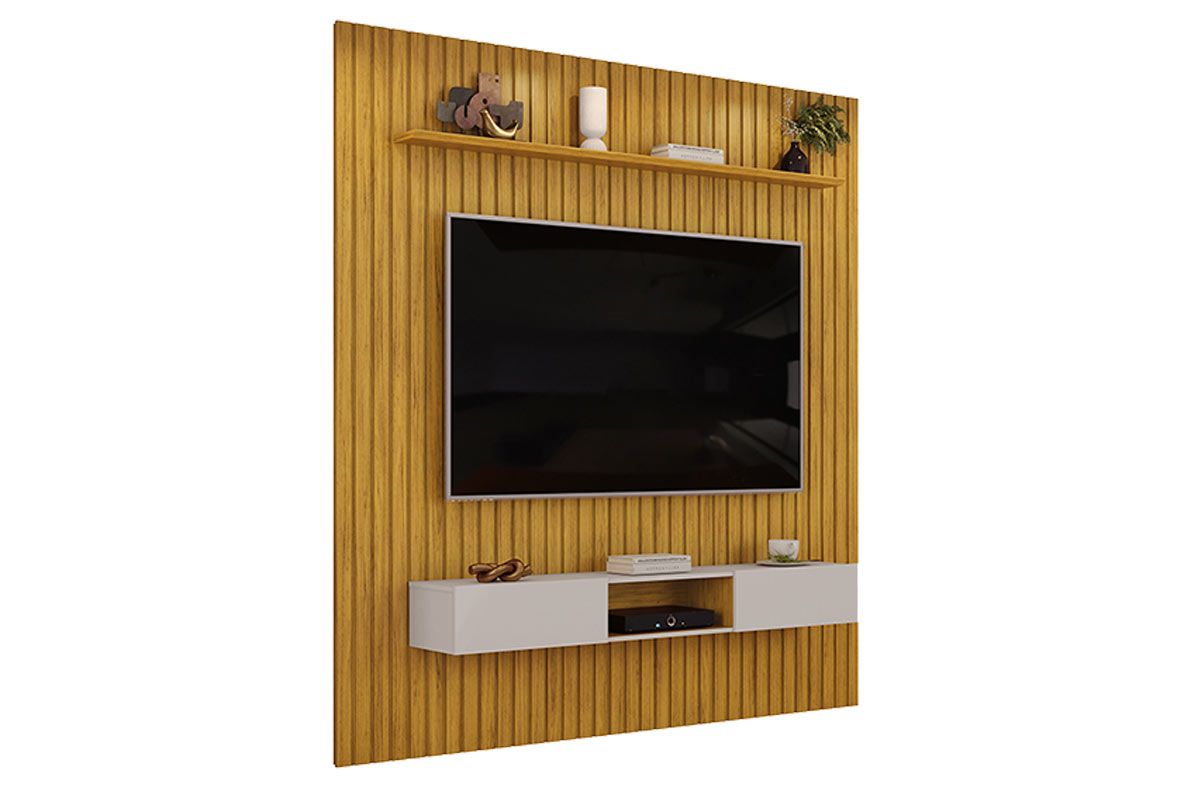 Rack Bancada c/Painel p/ TV Trento 230x240cm - DJ Móveis Rack Bancada c/Painel p/ TV Trento 230x240cm - DJ Móveis