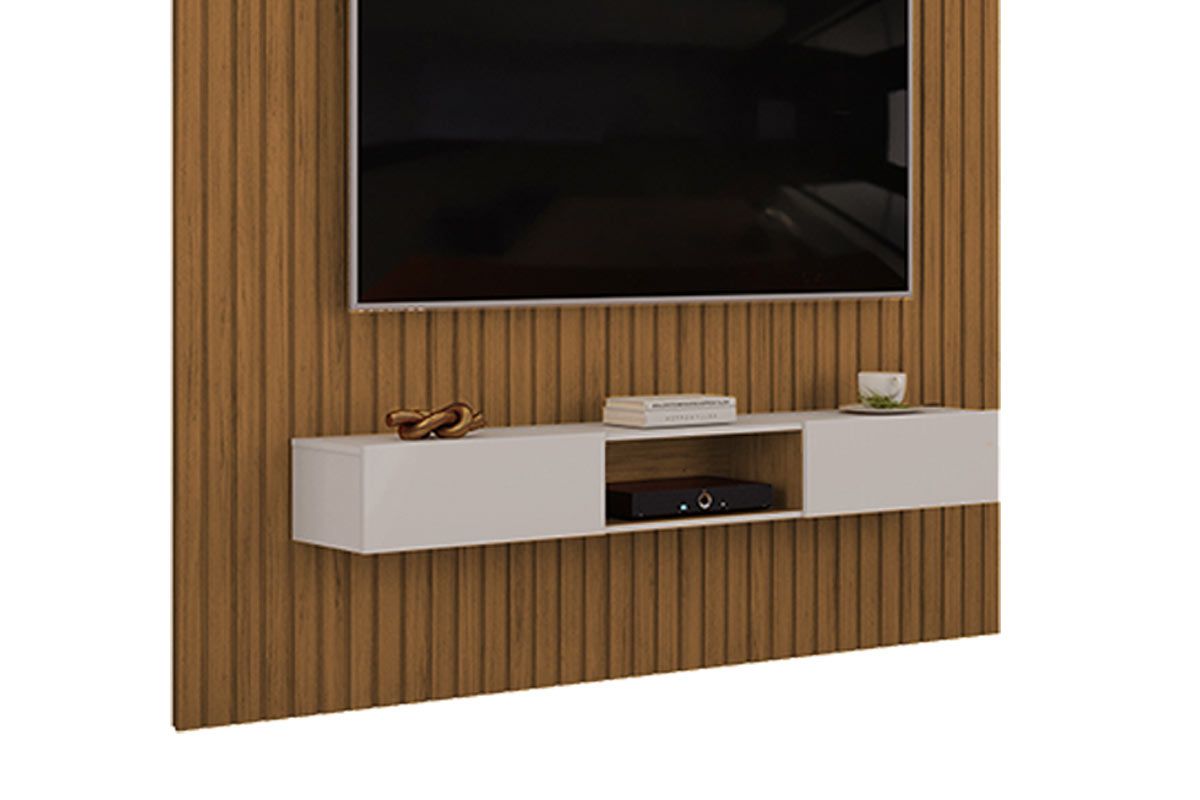 Rack Bancada c/Painel p/ TV Trento 230x240cm - DJ Móveis Rack Bancada c/Painel p/ TV Trento 230x240cm - DJ Móveis