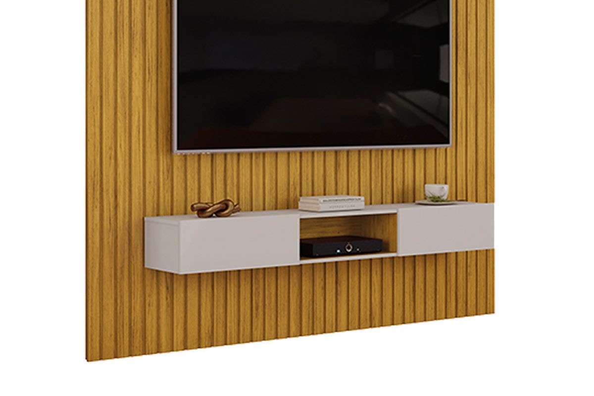 Rack Bancada c/Painel p/ TV Trento 230x240cm - DJ Móveis Rack Bancada c/Painel p/ TV Trento 230x240cm - DJ Móveis