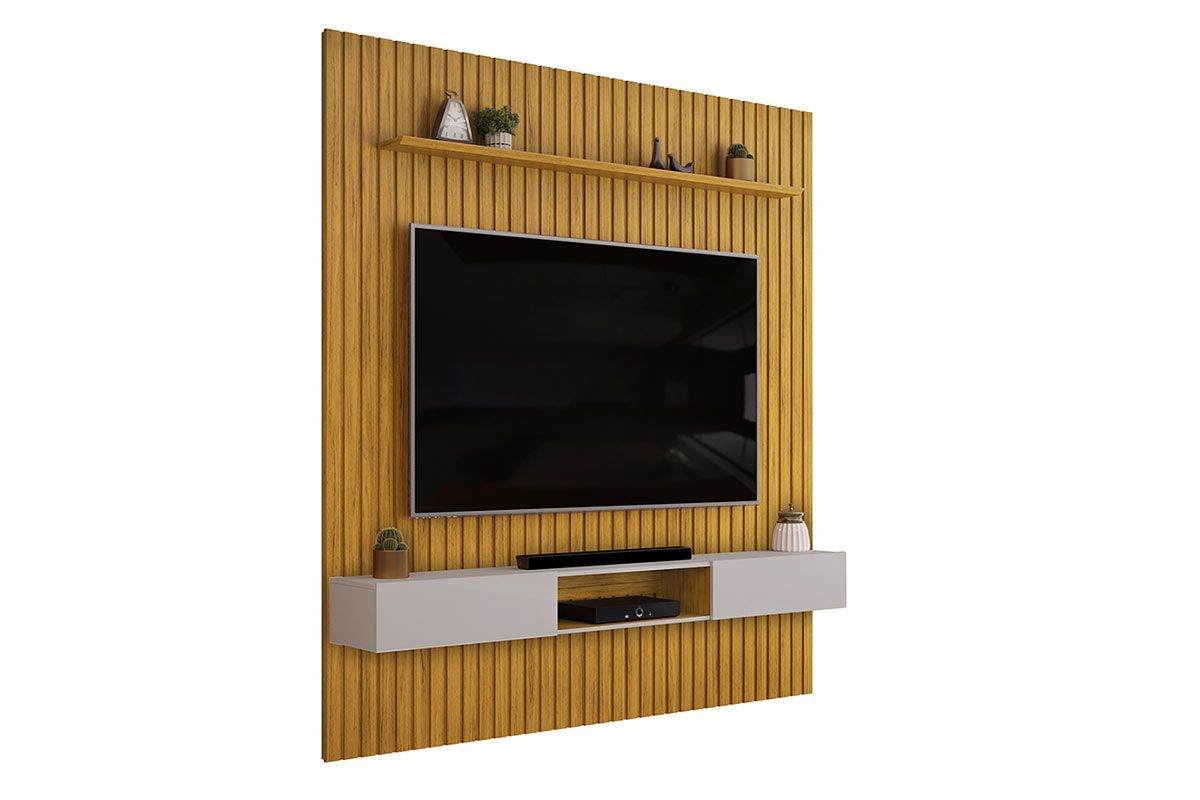 Rack Bancada c/Painel p/ TV Trento 250x240cm - DJ Móveis