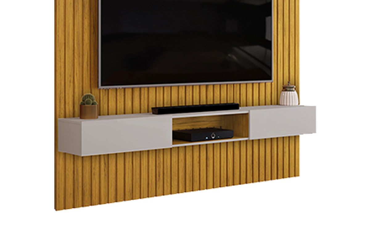 Rack Bancada c/Painel p/ TV Trento 250x240cm - DJ Móveis