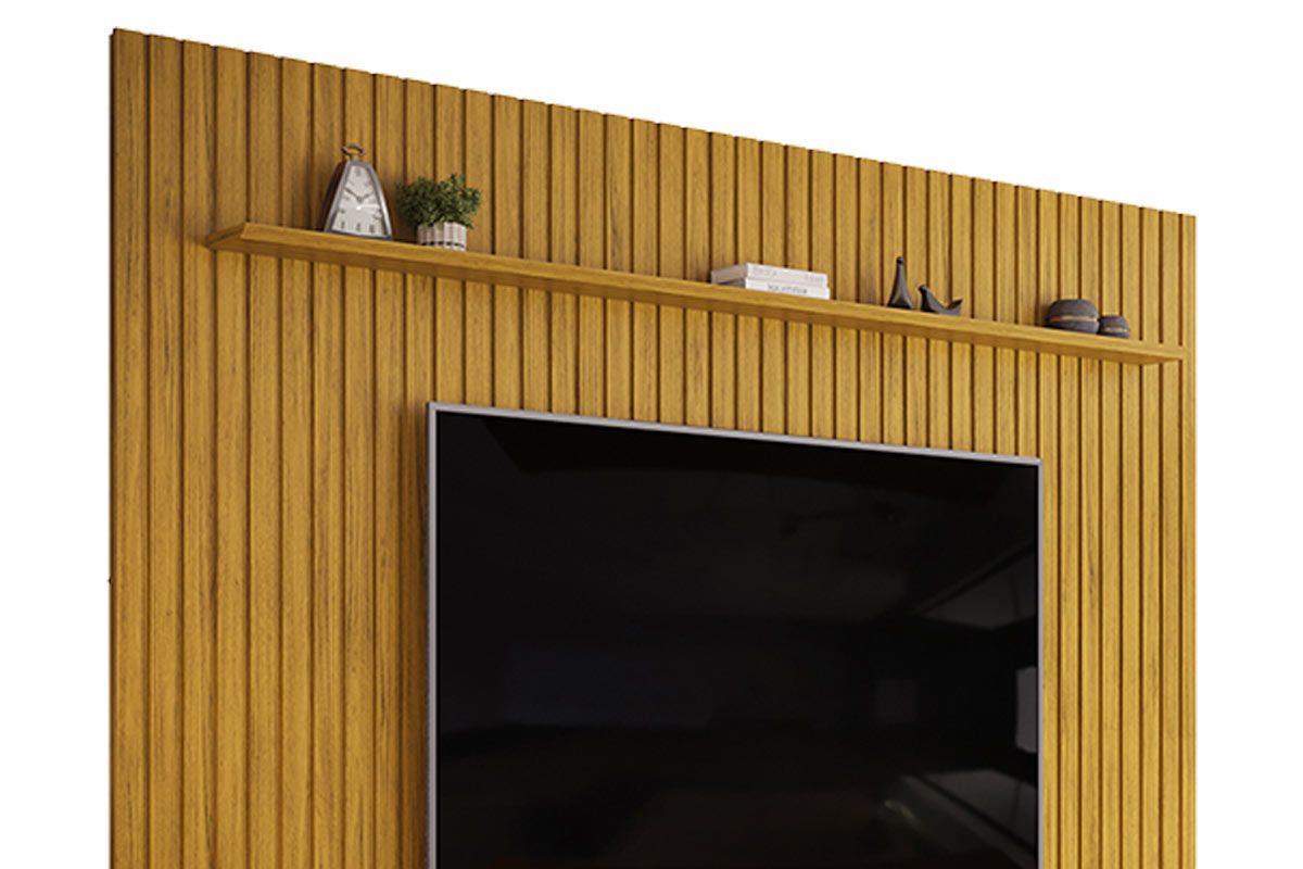 Rack Bancada c/Painel p/ TV Trento 275x240cm - DJ Móveis