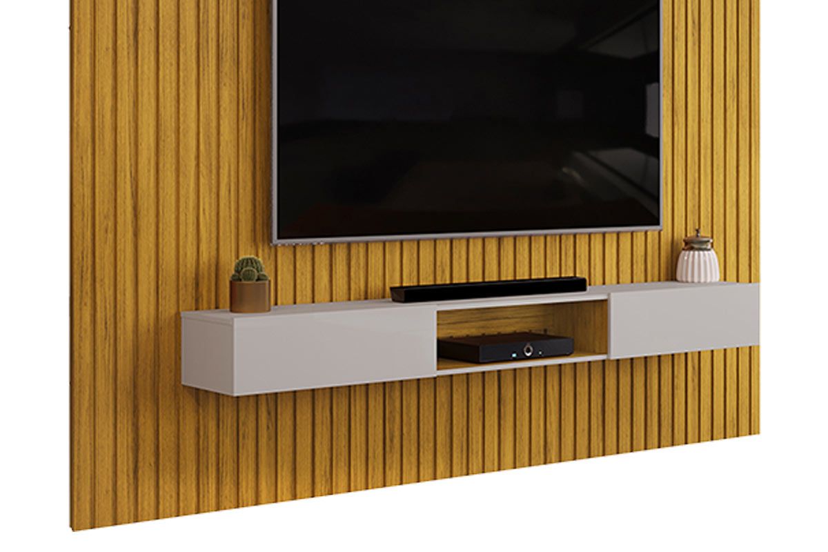Rack Bancada c/Painel p/ TV Trento 275x240cm - DJ Móveis