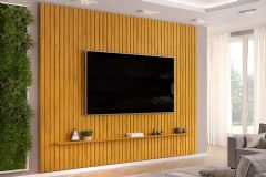Painel Home p/ TV Trento 275x240cm DJ Móveis - Cedro