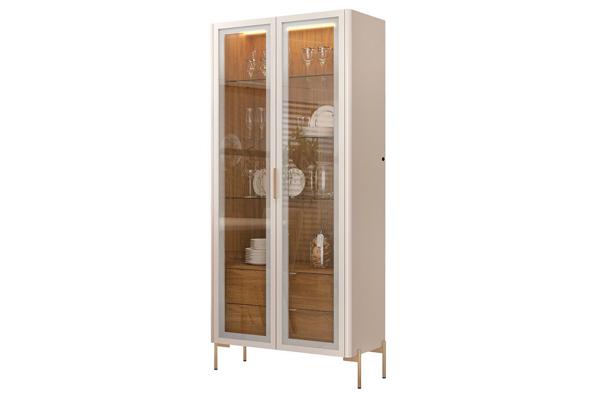 Cristaleira Sala Jantar Olivia c/2 Portas 80cm DJ Móveis Cristaleira Sala Jantar Olivia c/2 Portas 80cm DJ Móveis