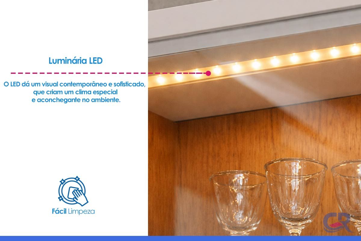 Cristaleira Sala Jantar Olivia c/2 Portas 80cm DJ Móveis Cristaleira Sala Jantar Olivia c/2 Portas 80cm DJ Móveis