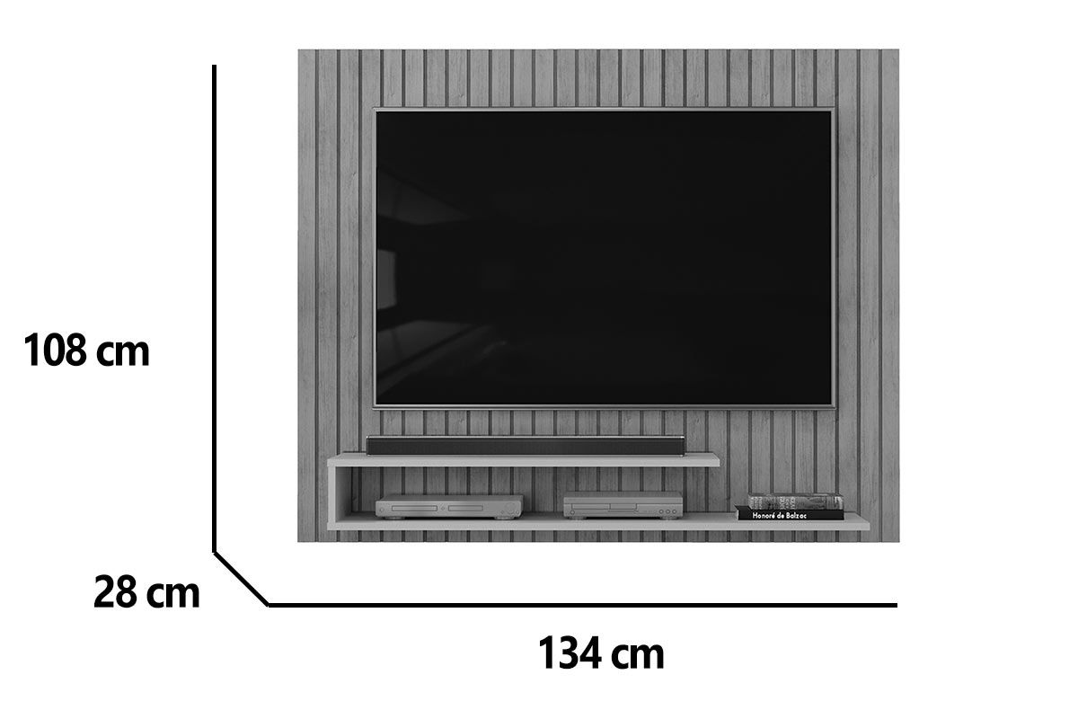 Painel Home p/ TV até 55 Pol Ripe 134x108cm DJ Móveis Painel Home p/ TV até 55 Pol Ripe 134x108cm DJ Móveis