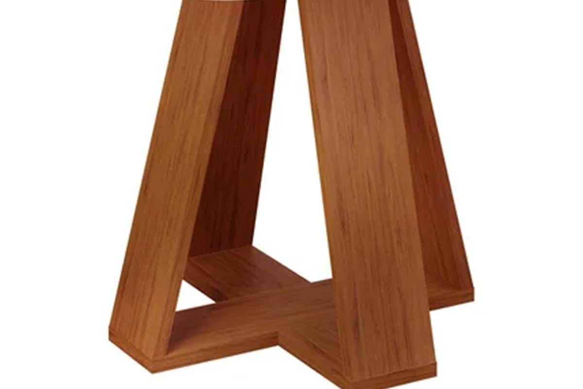 Mesa Jantar Kiara c/Tampo Madeirado c/Vidro Curvo 120x90cm DJ Móveis