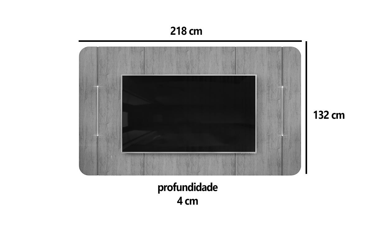 Painel Home p/ TV até 75 Pol Areta 218x132cm - DJ Móveis Painel Home p/ TV até 75 Pol Areta 218x132cm - DJ Móveis