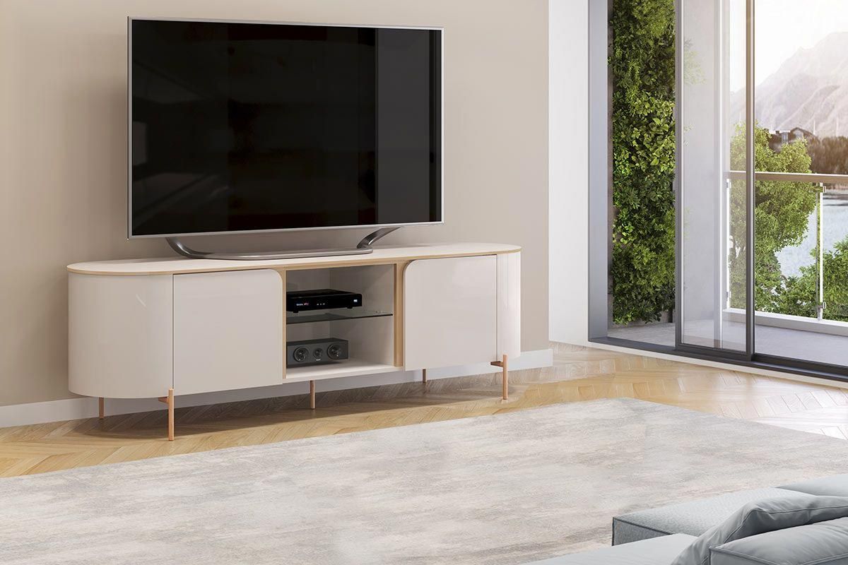 Rack Bancada p/ TV até 65 Pol Adele DJ MóveisOff White/Off White