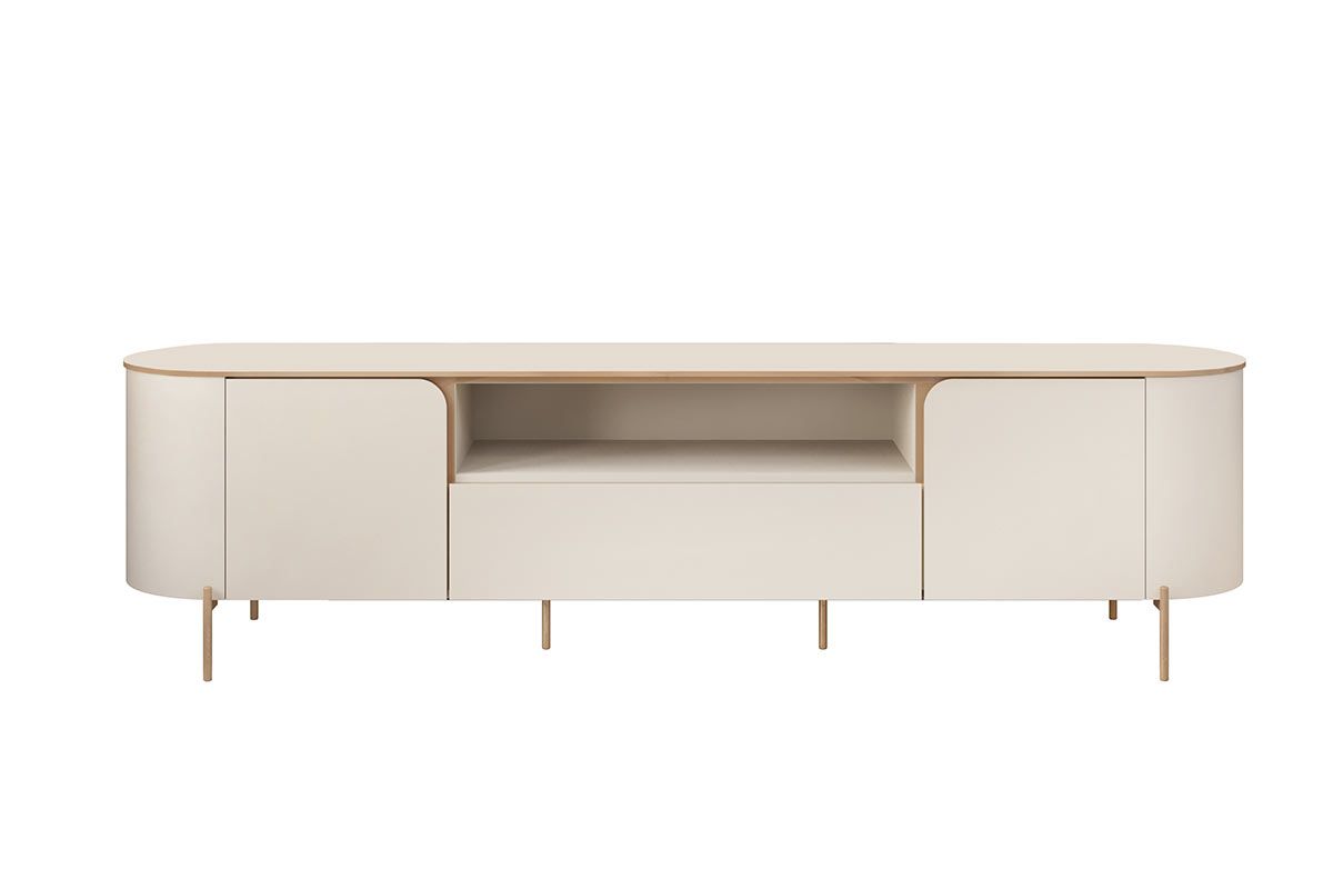 Rack Bancada p/ TV até 75 Pol Areta c/2 Portas 218x57cm DJ Móveis